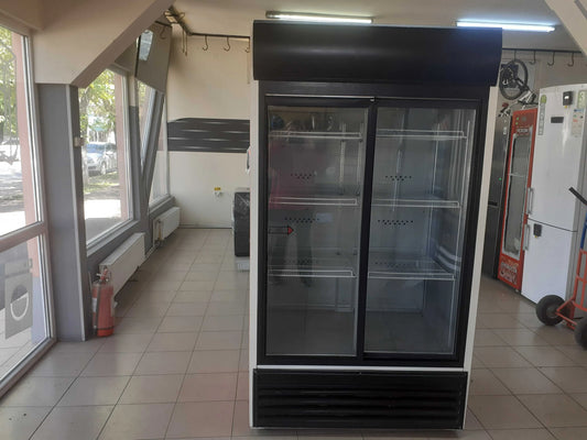 Vitrină frigorifică dublă, 110cm lățime, ventilație aer, panou comanda mecanic, iluminare